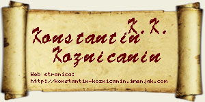 Konstantin Kozničanin vizit kartica